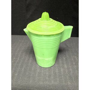 Jadite Green Slag Glass Chiquita Childs Teapot With Lid Vintage Toy Collectible